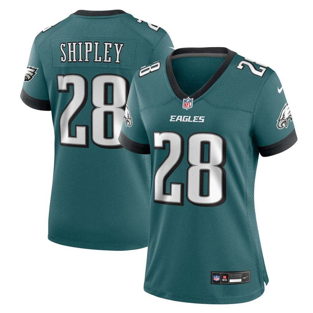 Will Shipley Philadelphia Eagles Women's Team Game Jersey - Midnight Green