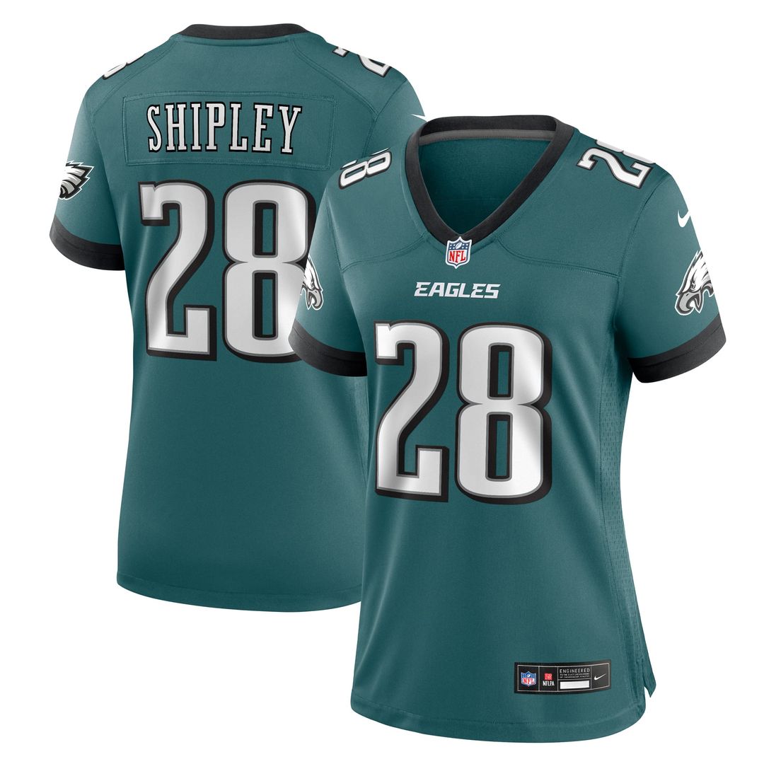 Will Shipley Philadelphia Eagles Women's Team Game Jersey - Midnight Green