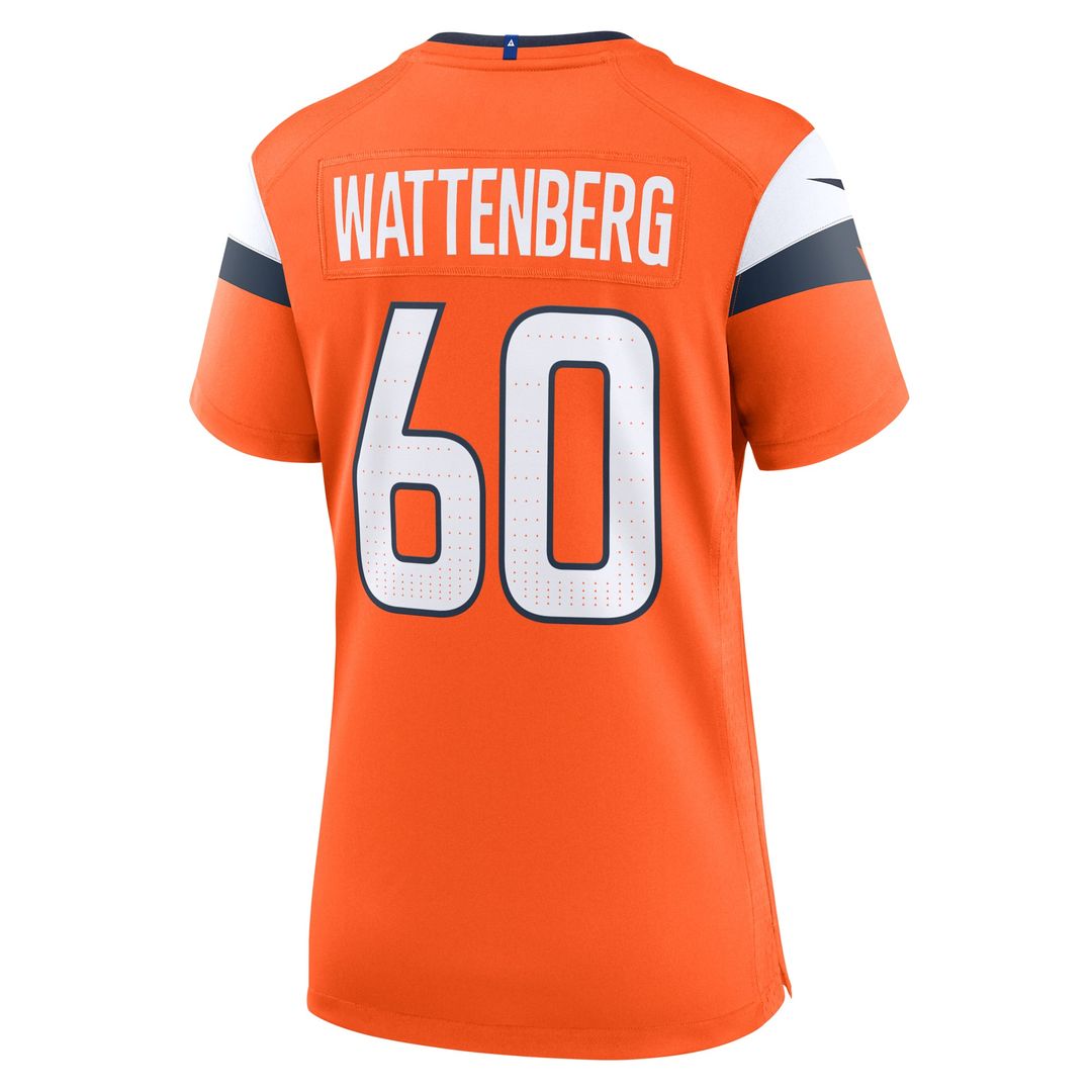 Luke Wattenberg Denver Broncos Women's Team Game Jersey - Orange