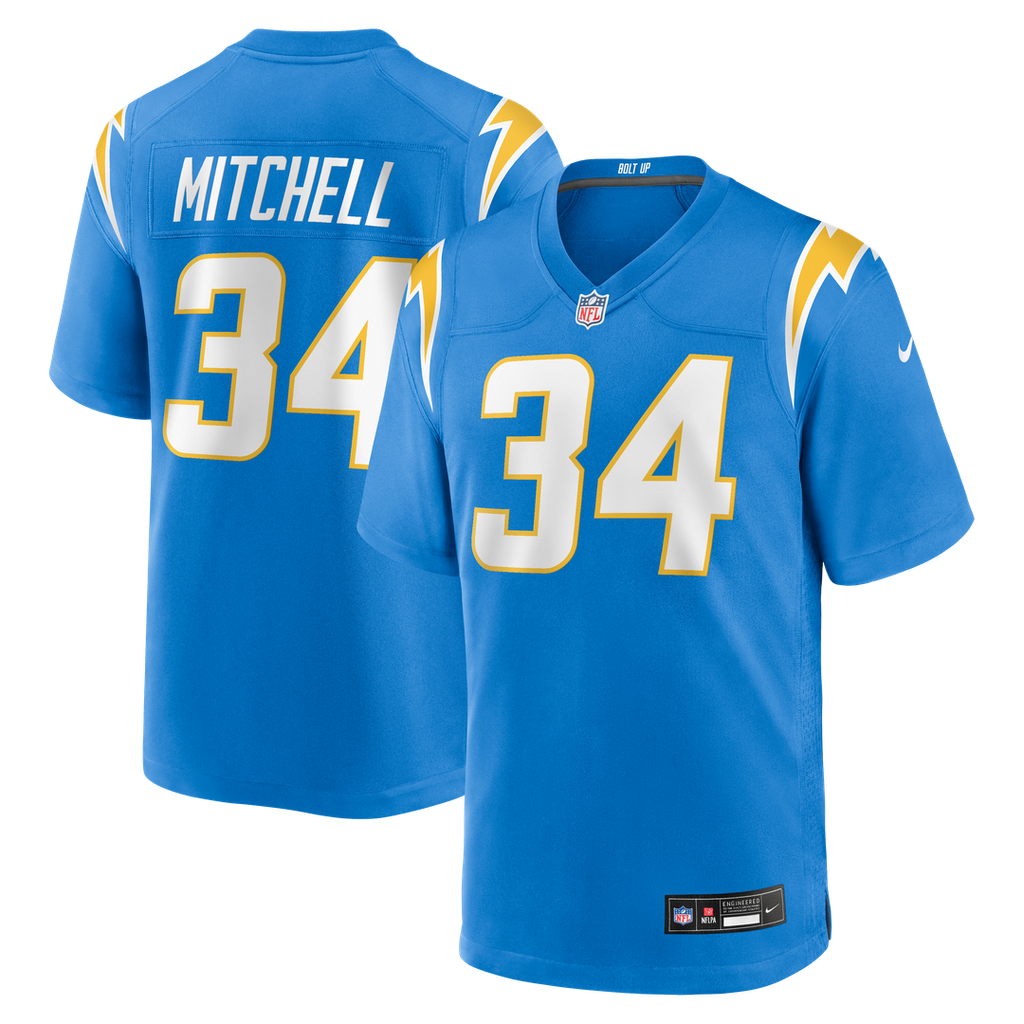 Keaton Mitchell Los Angeles Chargers Team Game Jersey - Powder Blue