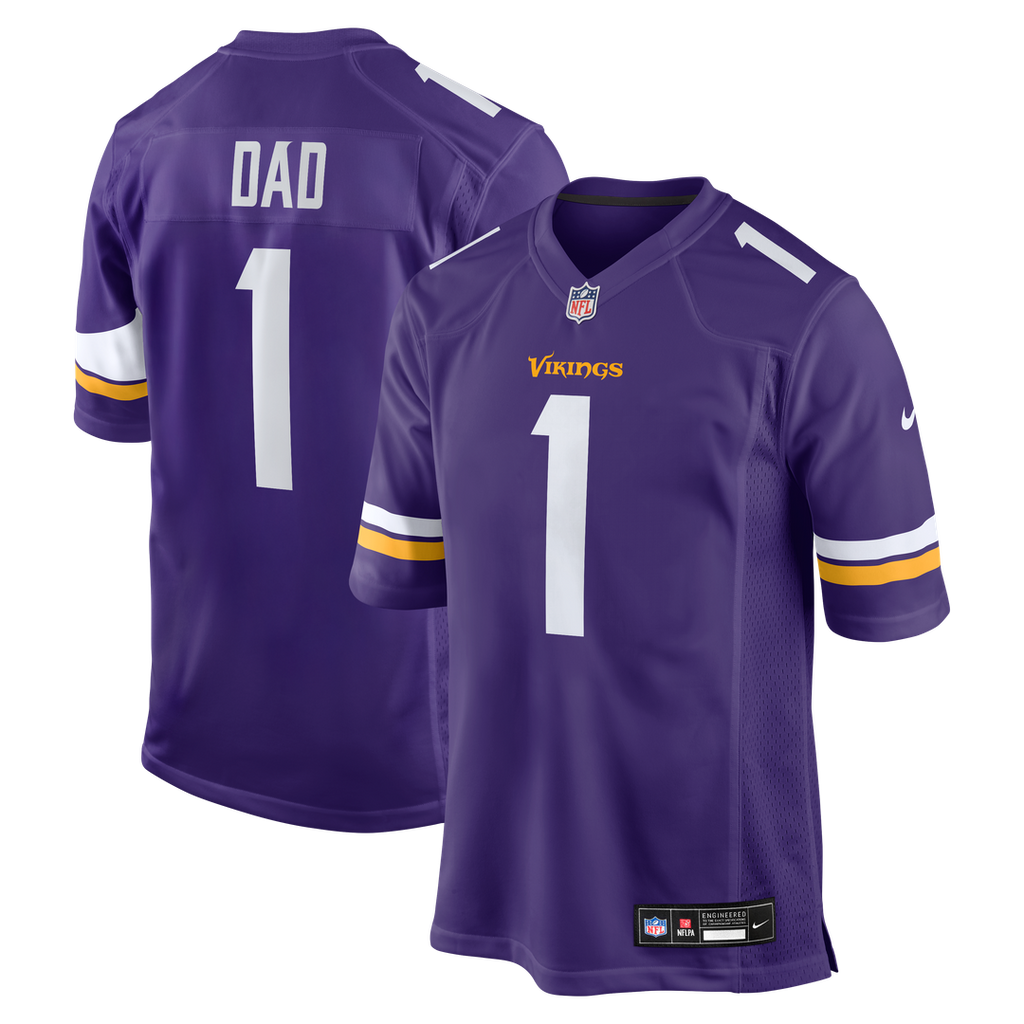 Number 1 Dad Minnesota Vikings Game Jersey - Purple