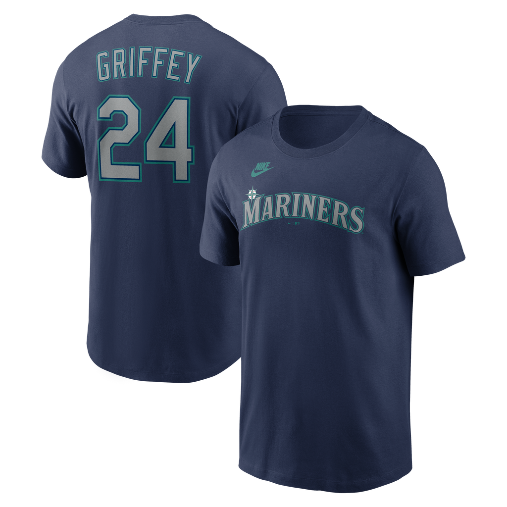 Men's Ken Griffey Jr. Seattle Mariners Nike Navy Name & Number T-Shirt