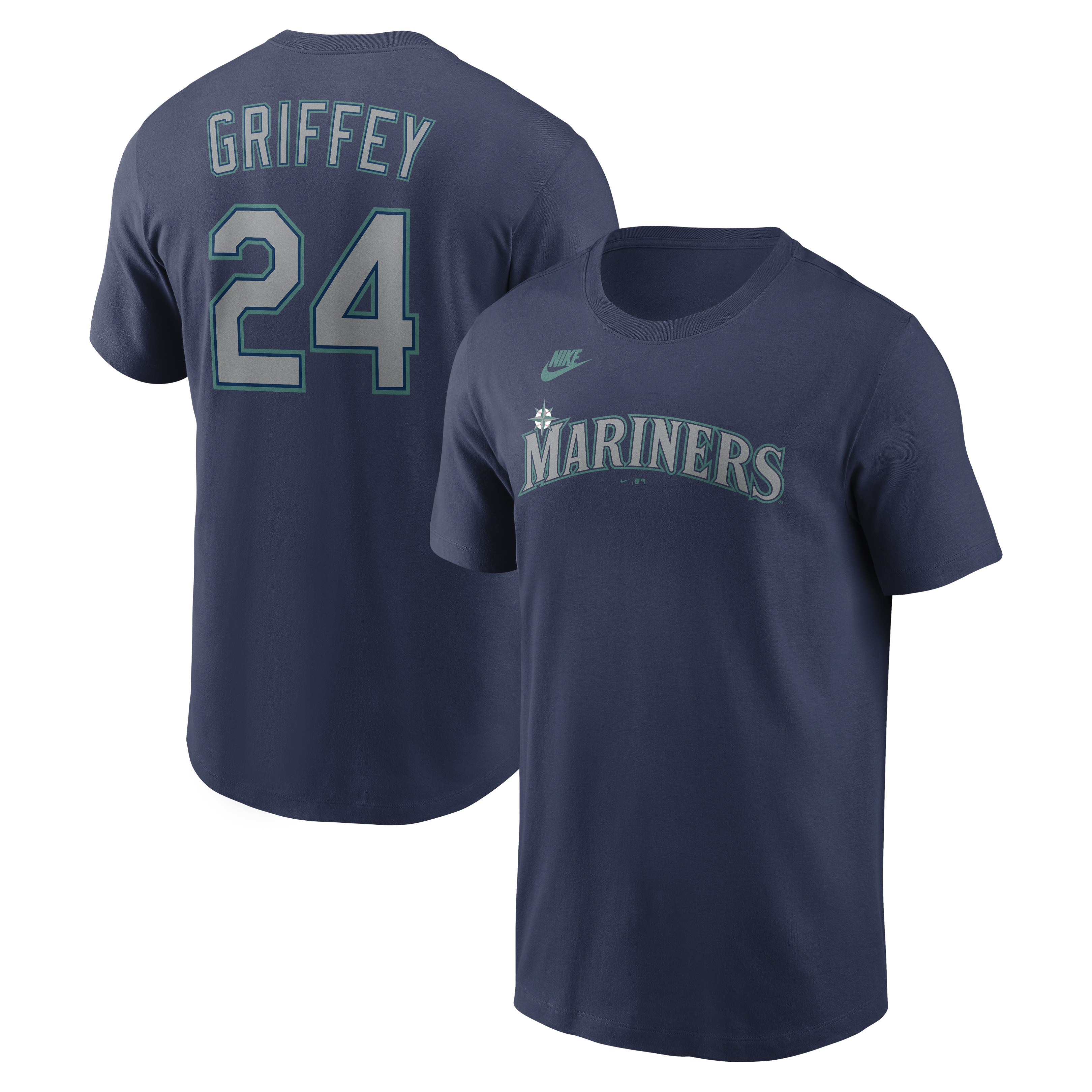 Men's Ken Griffey Jr. Seattle Mariners Nike Navy Name & Number T-Shirt