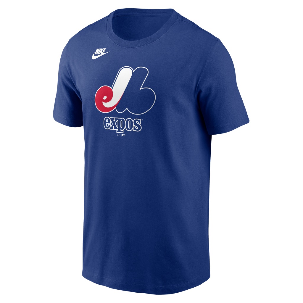 Men's Montreal Expos Nike Royal Blue Cooperstown Team Logo T-Shirt