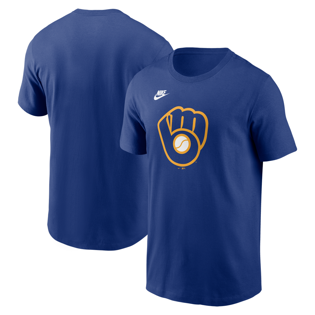 Men's Milwaukee Brewers Nike Royal Blue Cooperstown Team Logo T-Shirt