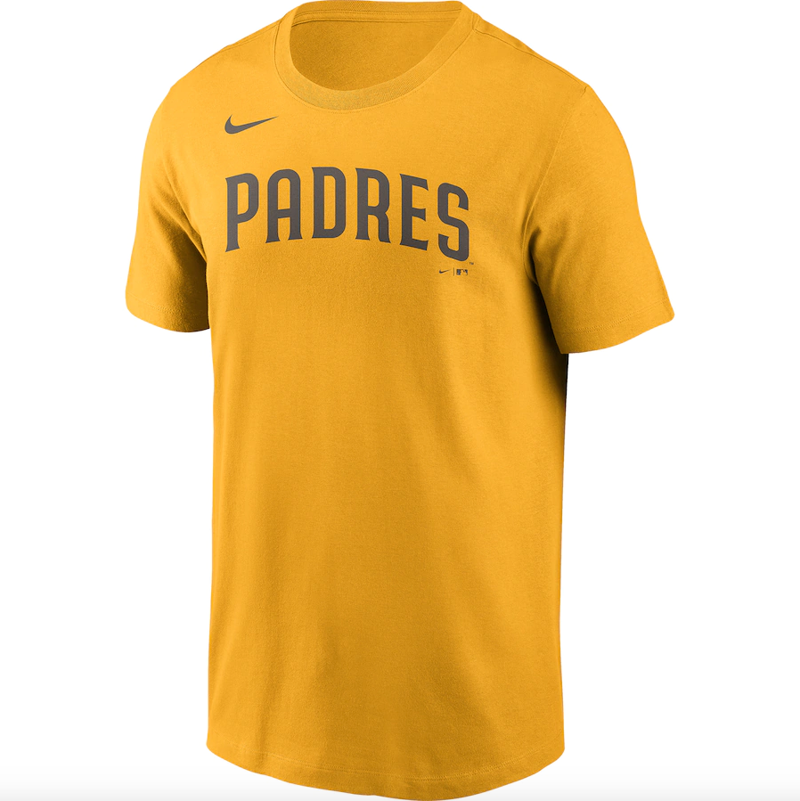 Men's San Diego Padres Fernando Tat¨ªs Jr. Nike Gold Name & Number T-Shirt