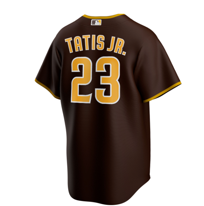 Nike Men's Replica San Diego Padres Fernando Tatis Jr. Cool Base Brown Jersey