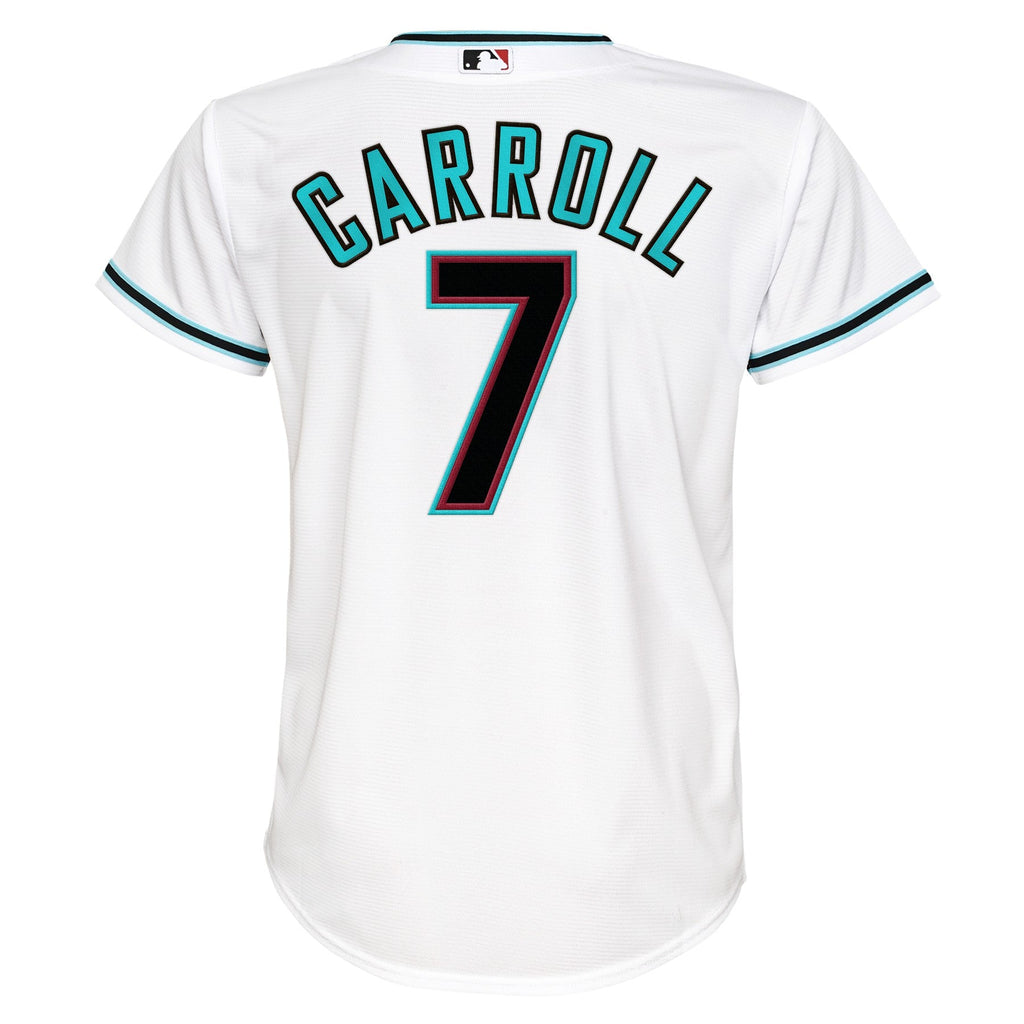 Youth Corbin Carroll Arizona Diamondbacks White Home Replica NIKE Screen Print Jersey