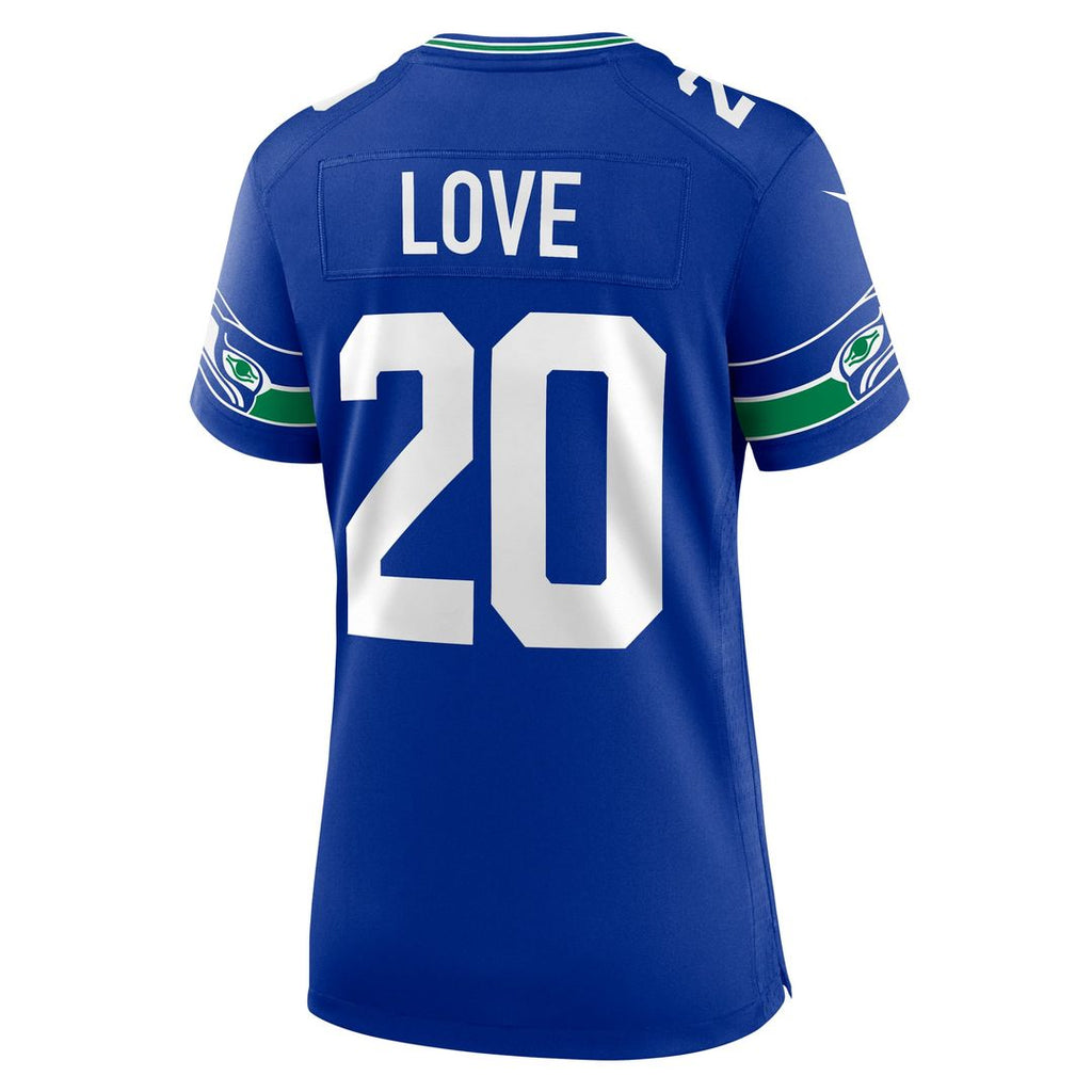 Julian Love Seattle Seahawks Women's Throwback Player Game Jersey - Royal