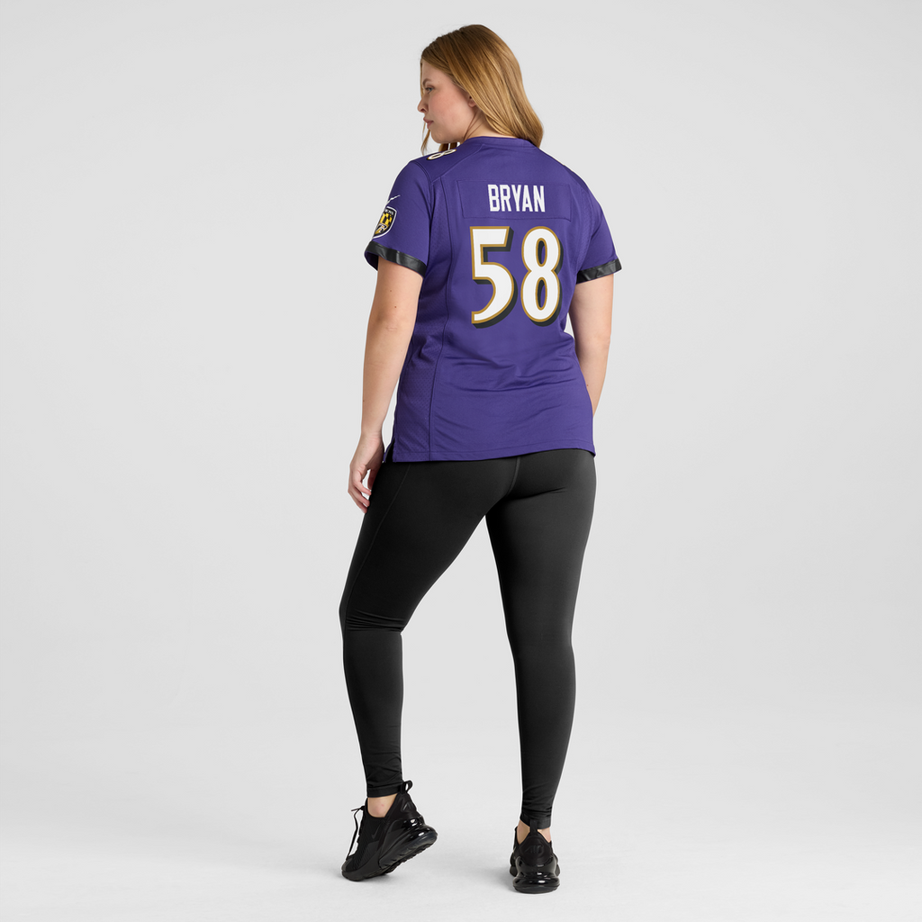 Taven Bryan Baltimore Ravens Women's Team Game Jersey - Purple