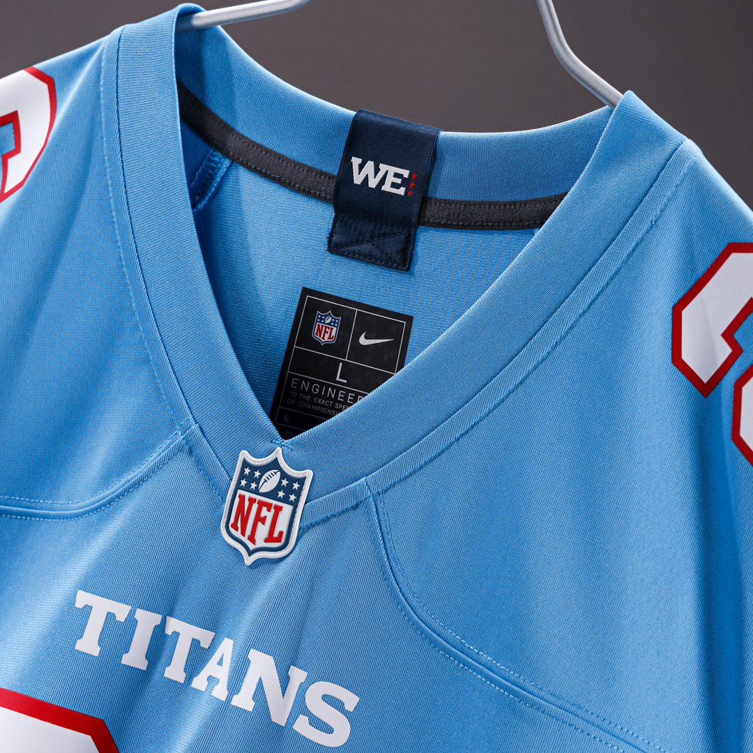Chimere Dike Tennessee Titans Team Game Jersey - Light Blue