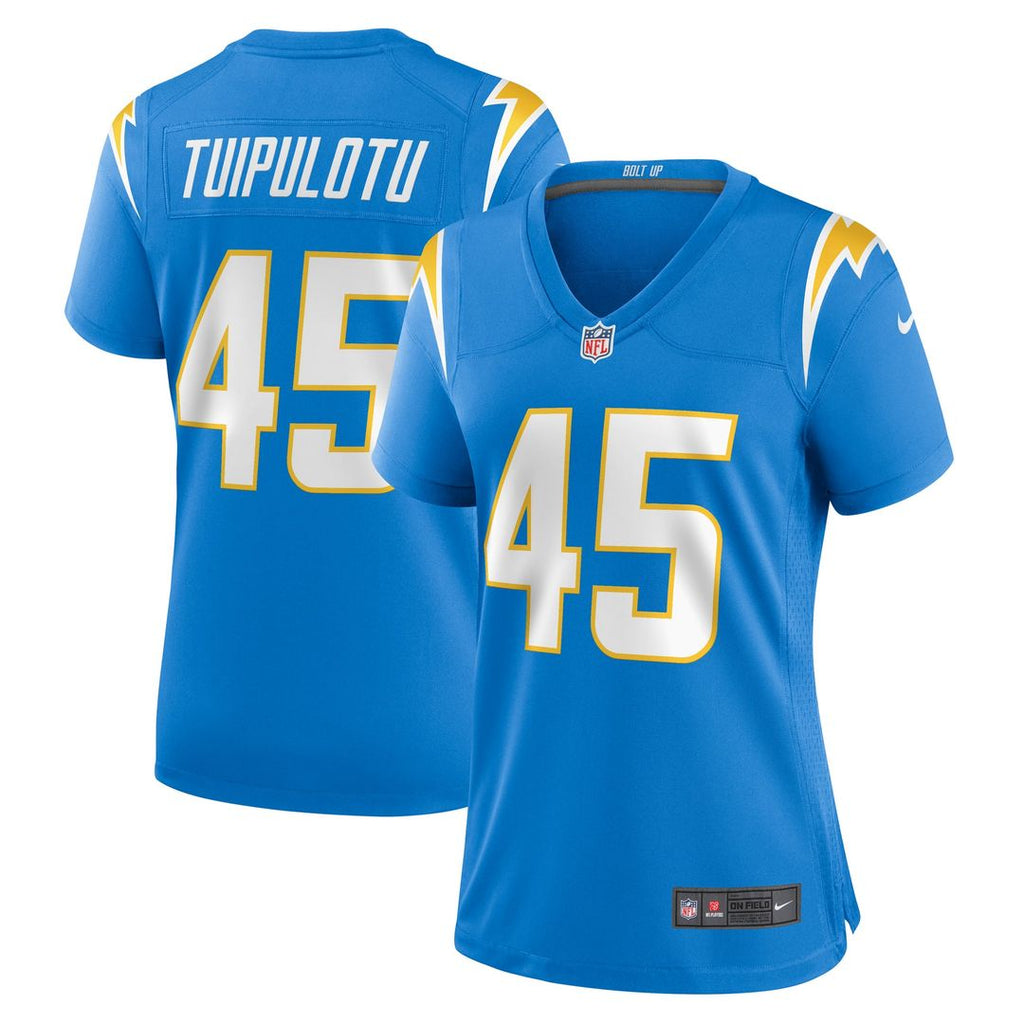 Tuli Tuipulotu Los Angeles Chargers Women's Team Game Jersey - Powder Blue
