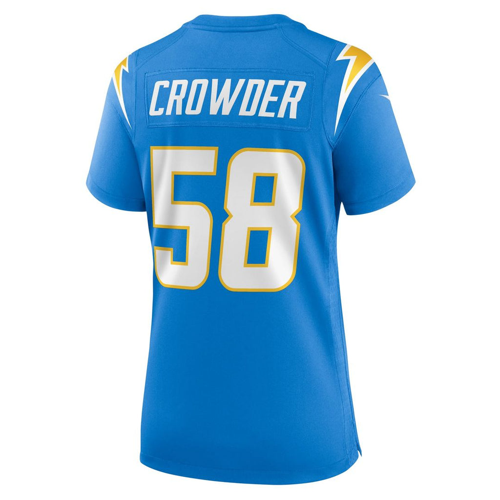 Tae Crowder Los Angeles Chargers Women's Team Game Jersey - Powder Blue