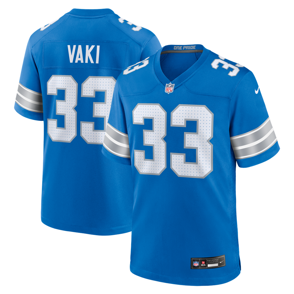 Sione Vaki Detroit Lions Team Game Jersey - Blue