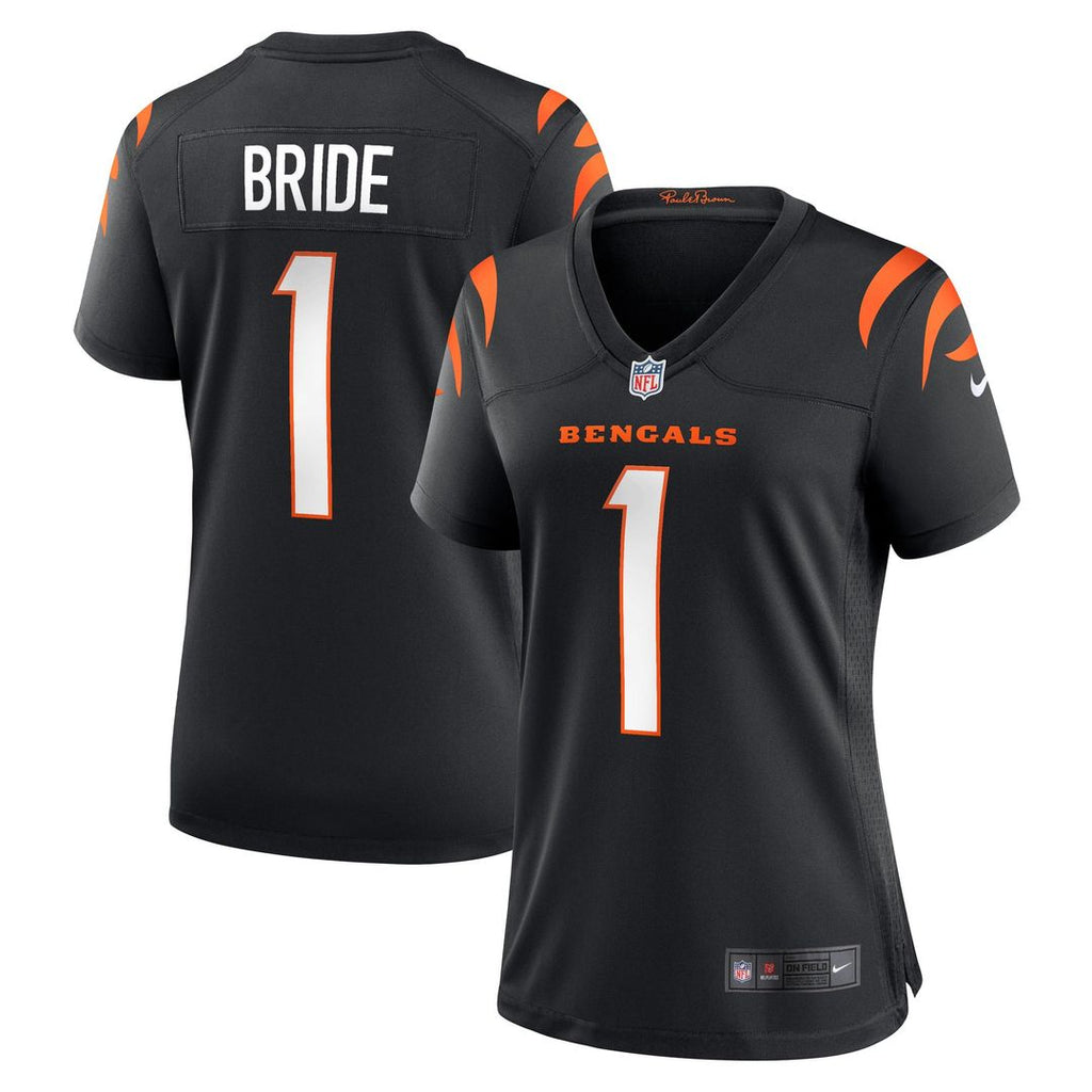 Number 1 Bride Cincinnati Bengals Women's Game Jersey - Black