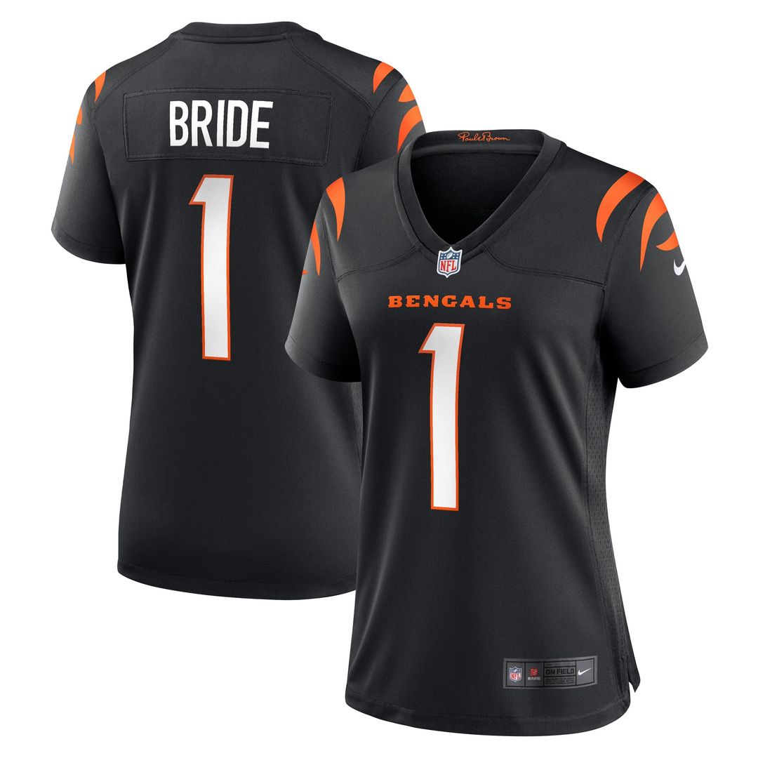 Number 1 Bride Cincinnati Bengals Women's Game Jersey - Black