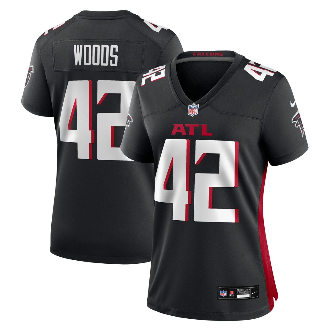 Josh Woods Atlanta Falcons Women's Team Game Jersey - Black