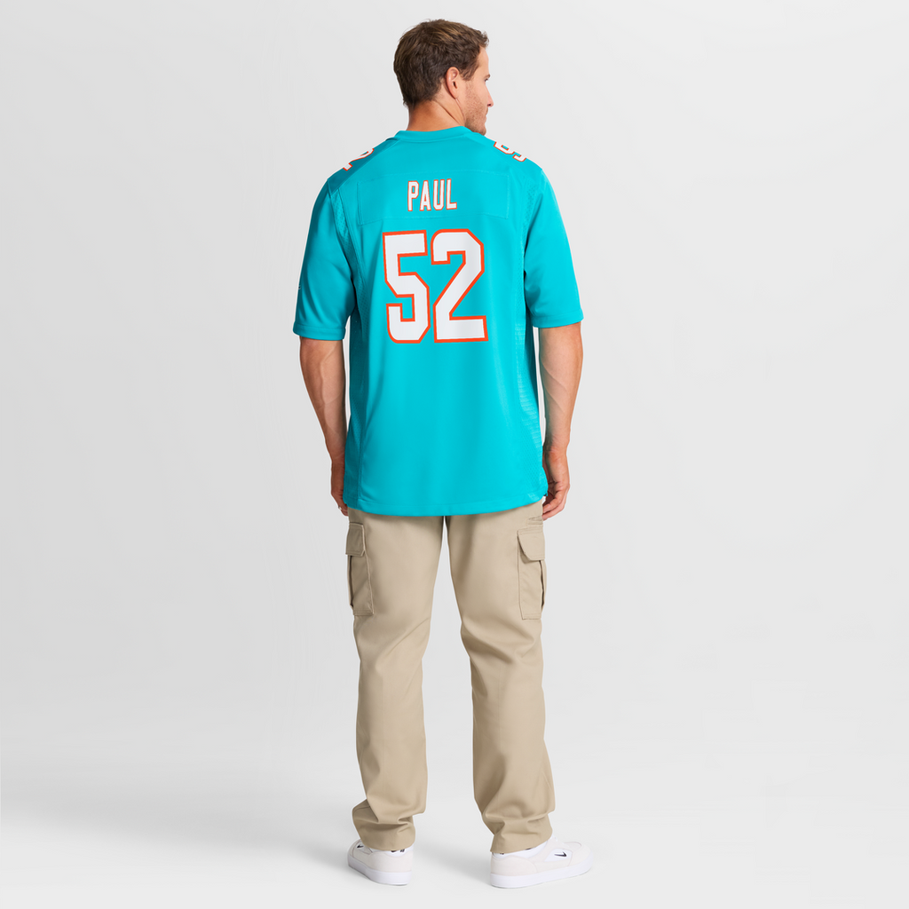 Patrick Paul Miami Dolphins Game Jersey - Aqua
