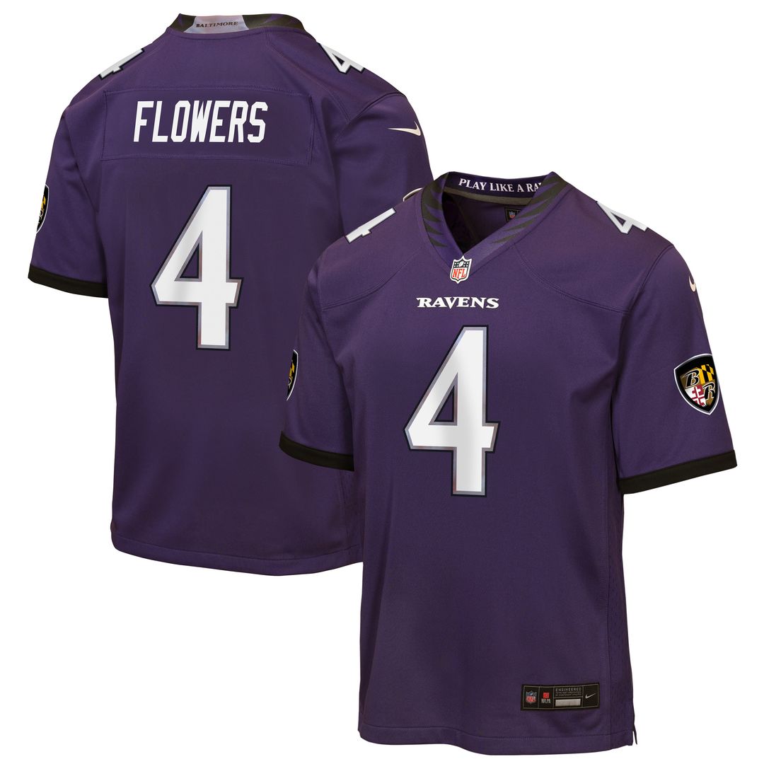 Zay Flowers Baltimore Ravens Youth Alternate Game Jersey - Black