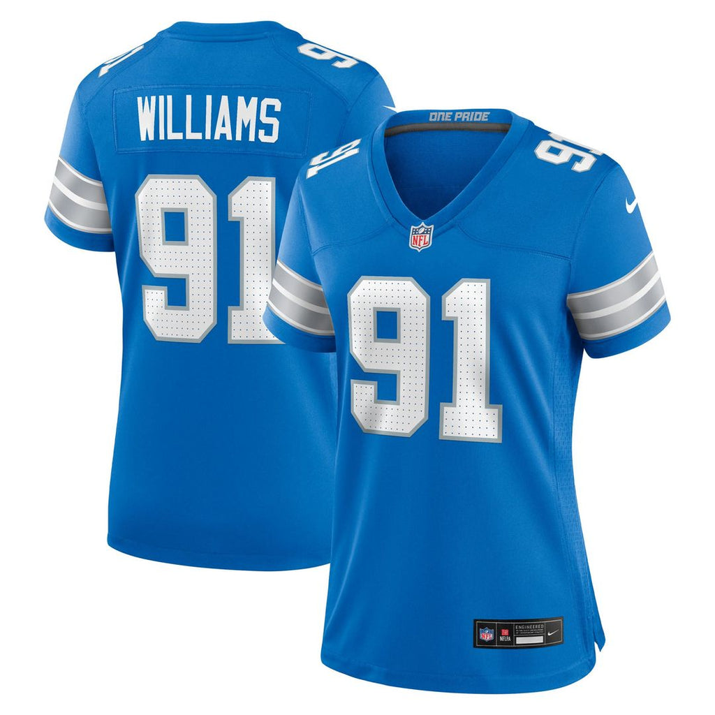 Tyleik Williams Detroit Lions Women's Team Game Jersey - Blue