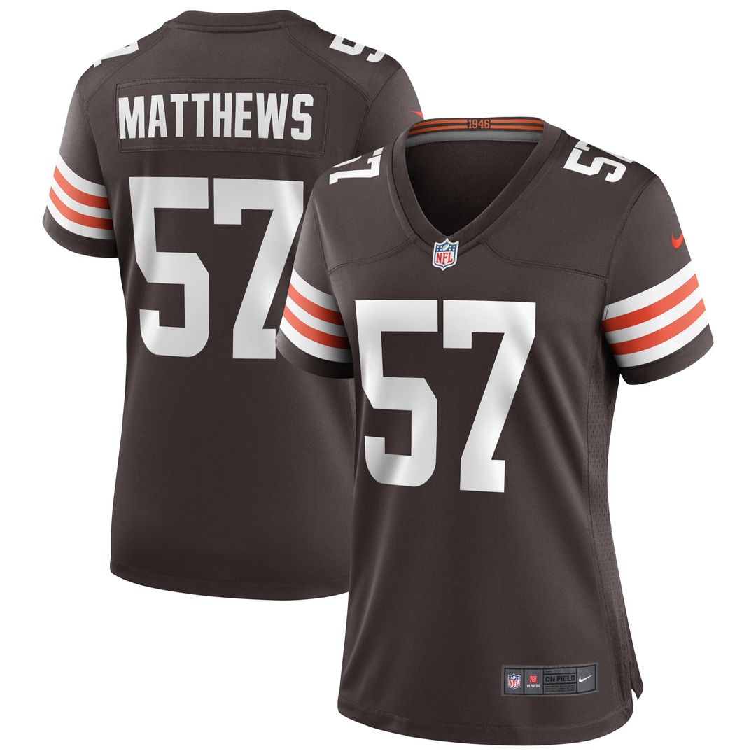 Clay Matthews Cleveland Browns Women's Game Retired Player Jersey - Brown