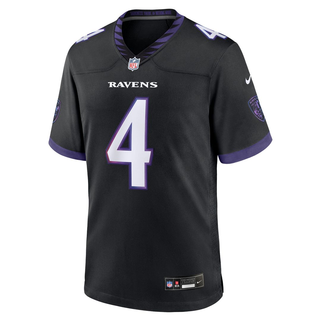 Zay Flowers Baltimore Ravens Alternate Game Jersey - Black