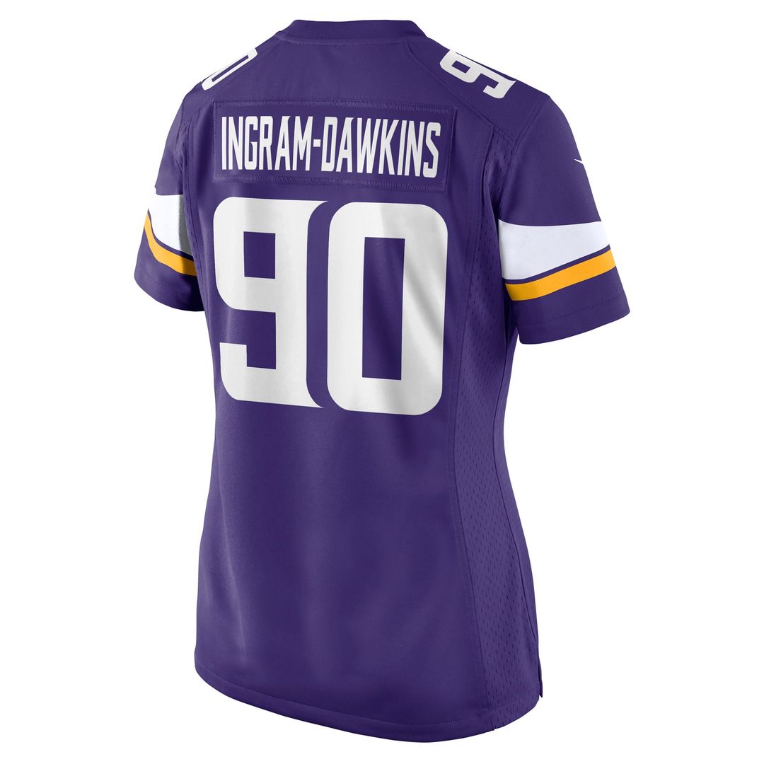 Tyrion Ingram-Dawkins Minnesota Vikings Women's Team Game Jersey - Purple