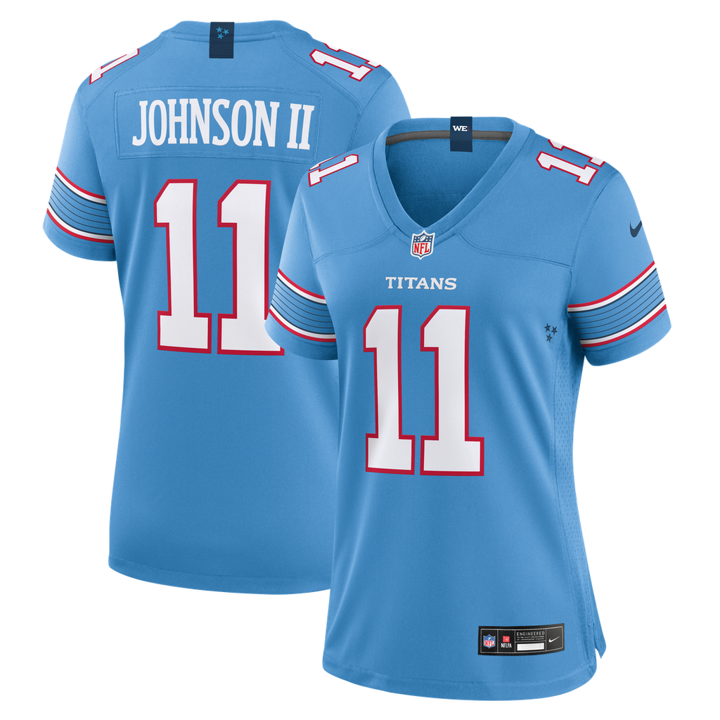 Jermaine Johnson II Tennessee Titans Women's Team Game Jersey - Light Blue