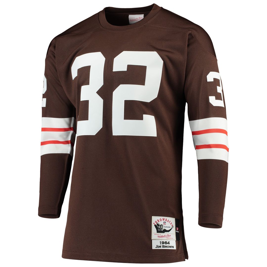 Jim Brown Cleveland Browns 1964 Mitchell & Ness Authentic Throwback Retired Player Jersey - Brown