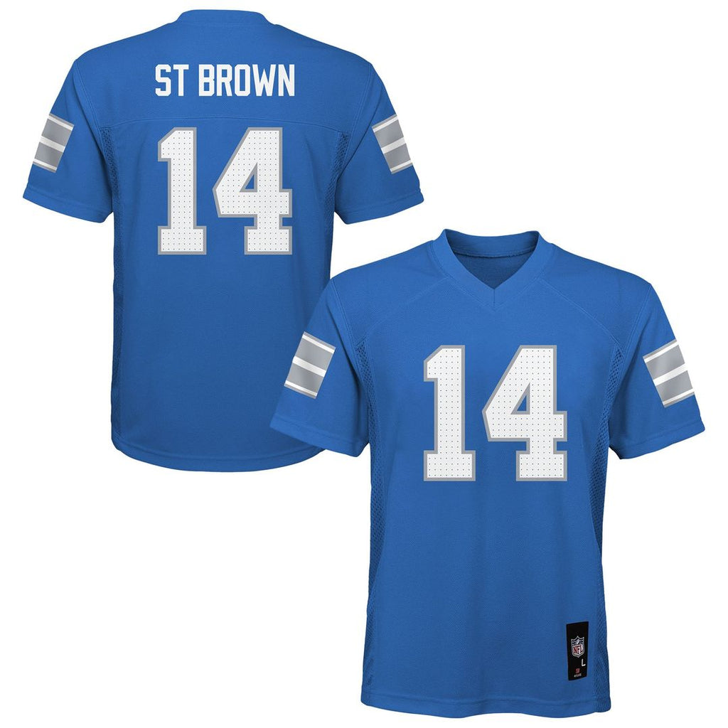 Amon-Ra St. Brown Detroit Lions Youth Replica Player Jersey - Blue