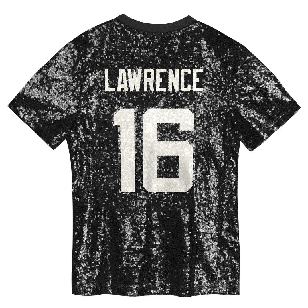Trevor Lawrence Jacksonville Jaguars Girls Youth Sequin V-Neck Fashion Jersey - Black