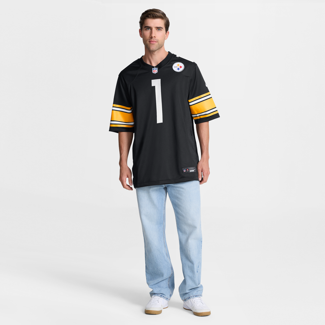 Number 1 Dad Pittsburgh Steelers Game Jersey - Black