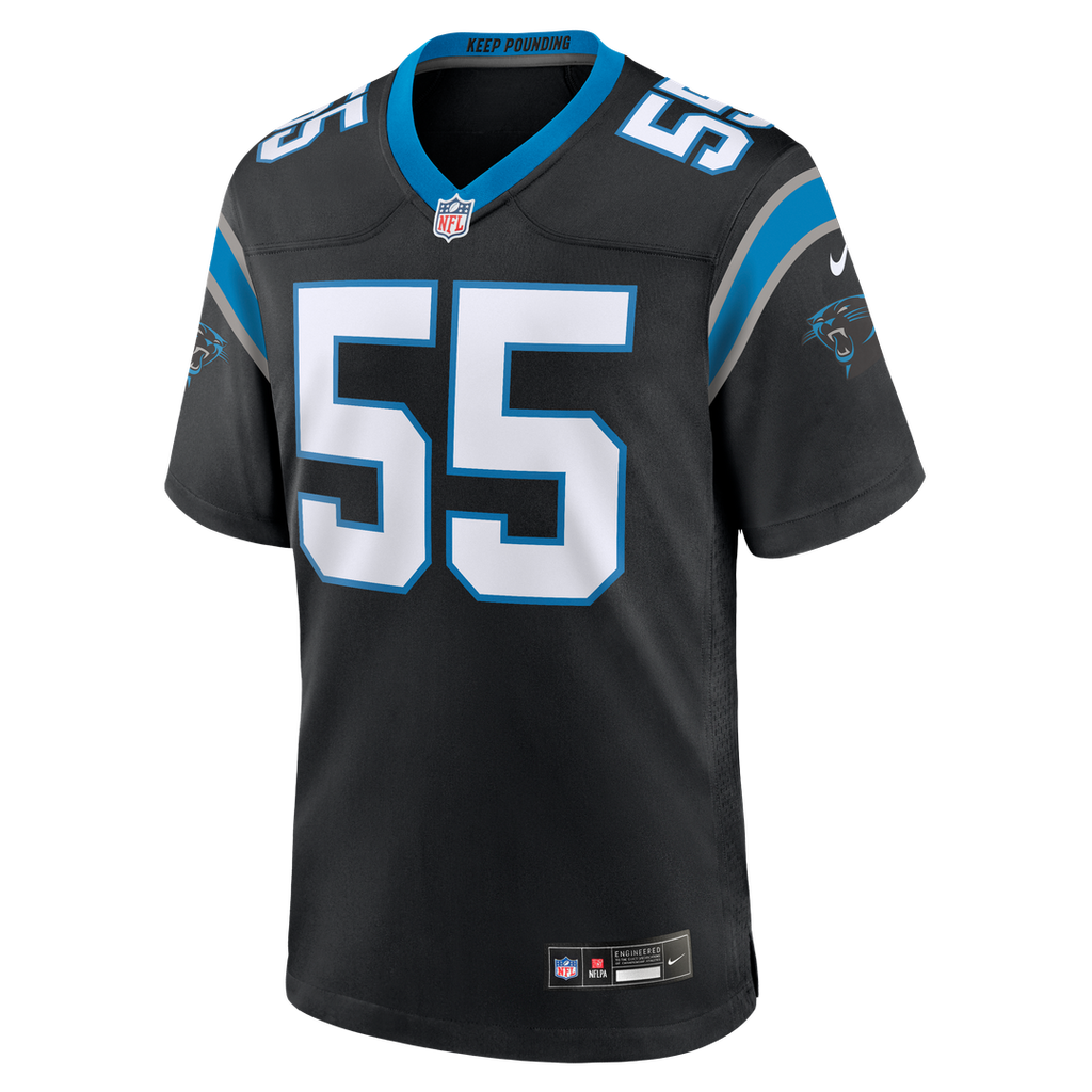 Maema Njongmeta Carolina Panthers Team Game Jersey - Black