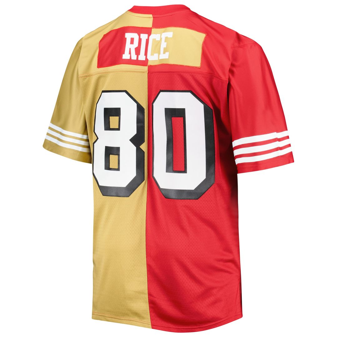 Jerry Rice San Francisco 49ers Mitchell & Ness Big & Tall Split Legacy Retired Player Replica Jersey - Scarlet/Gold