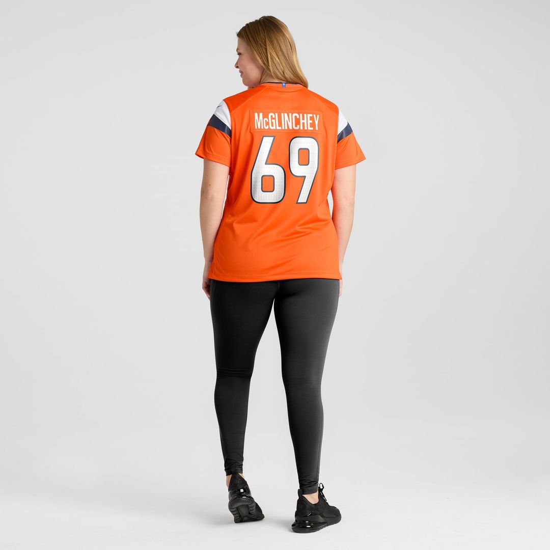 Mike McGlinchey Denver Broncos Women's Team Game Jersey - Orange