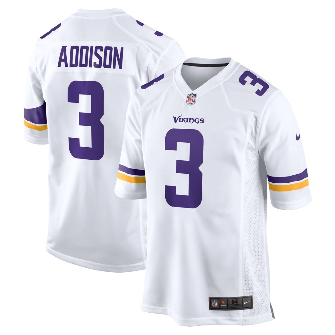 Addison Minnesota Vikings Away Game Jersey - White