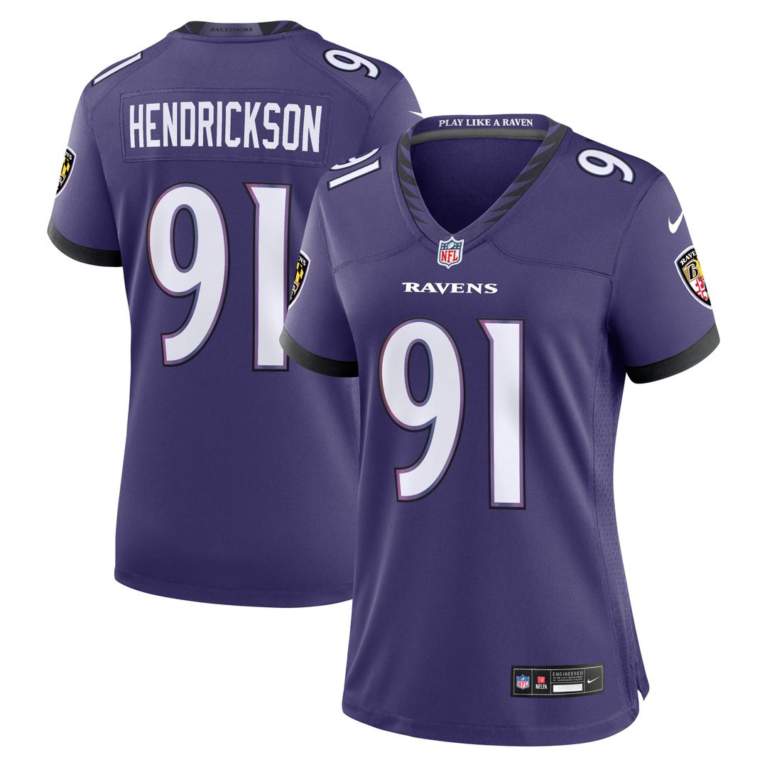 Trey Hendrickson Baltimore Ravens Women's Team Game Jersey - Purple