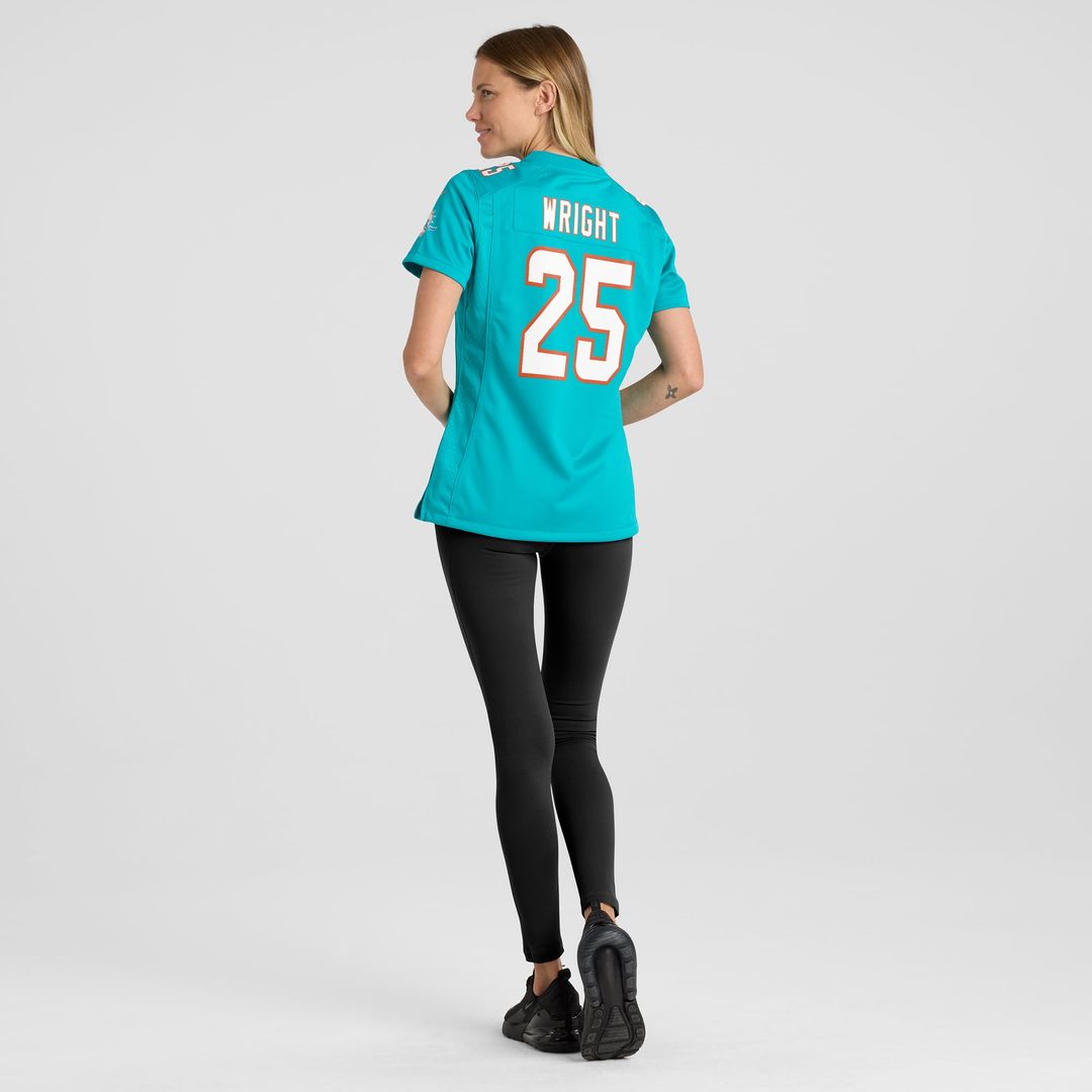 Jaylen Wright Miami Dolphins Women's Game Jersey - Aqua