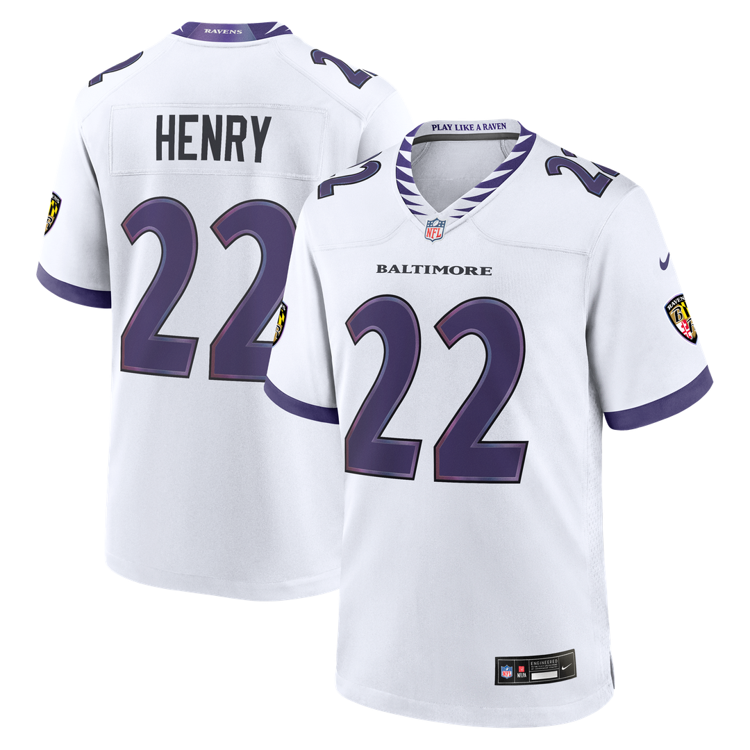 Derrick Henry Baltimore Ravens Game Jersey - White