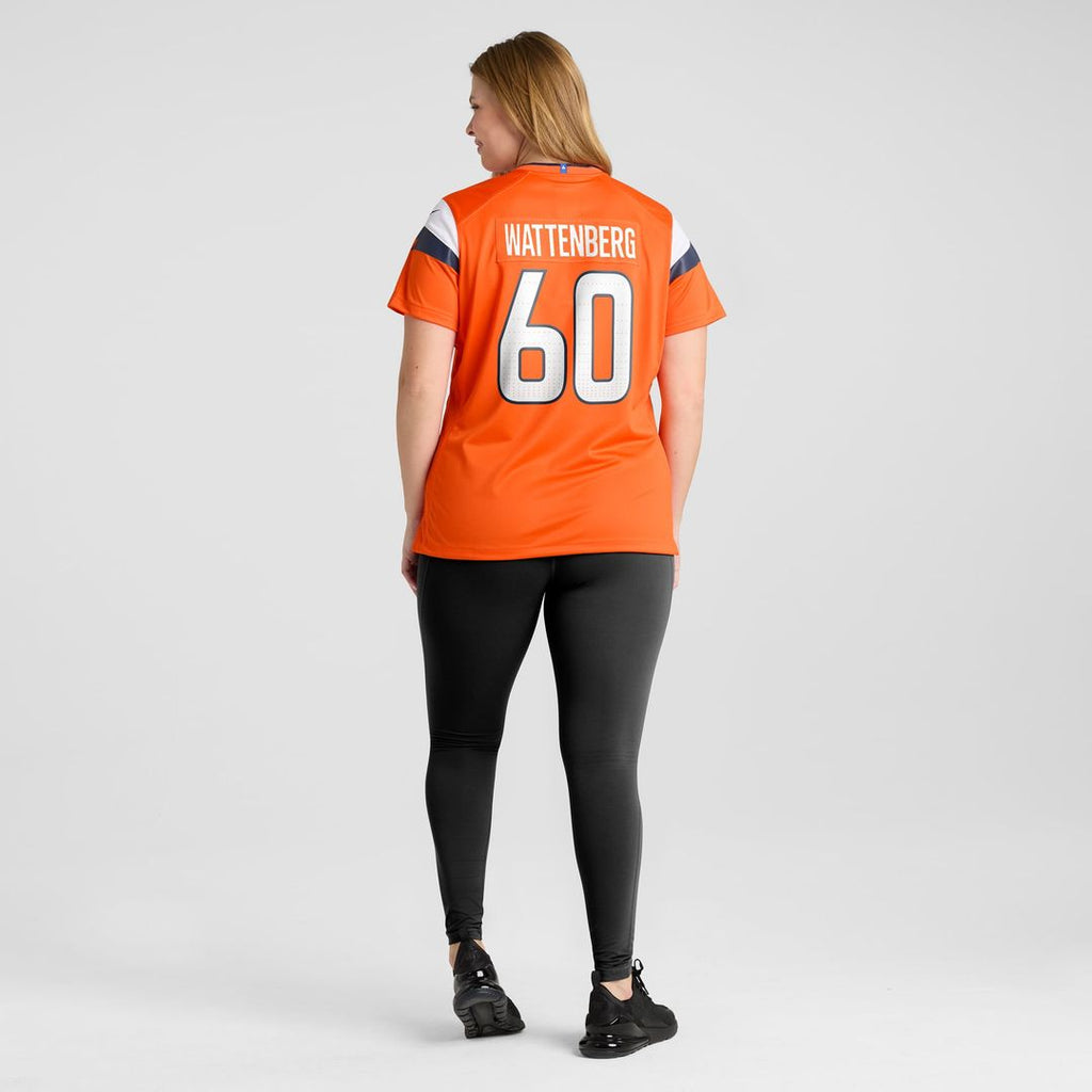 Luke Wattenberg Denver Broncos Women's Team Game Jersey - Orange