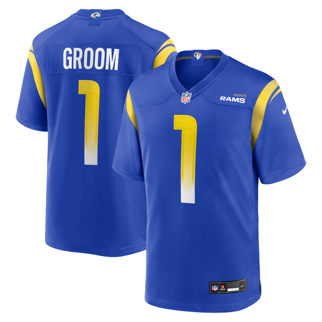 Number 1 Groom Los Angeles Rams Game Jersey - Royal