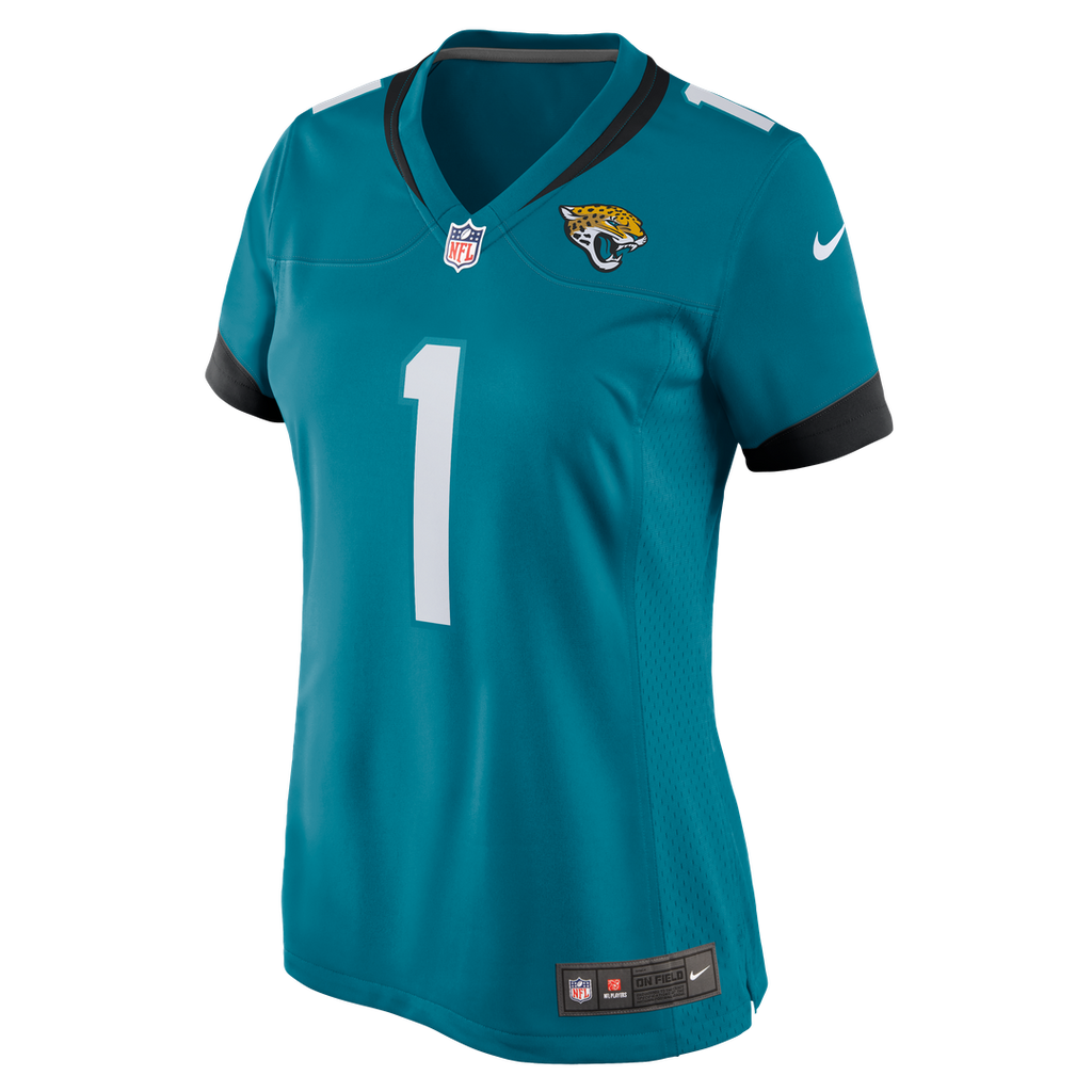 Number 1 Bride Jacksonville Jaguars Women's Game Jersey - Teal