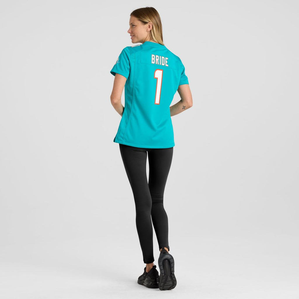Number 1 Bride Miami Dolphins Women's Game Jersey - Aqua