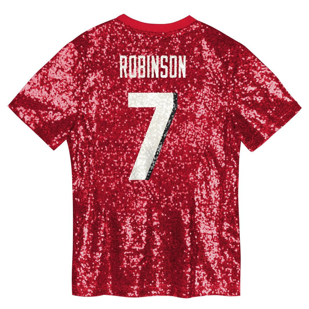 Bijan Robinson Atlanta Falcons Girls Youth Sequin V-Neck Fashion Jersey - Red