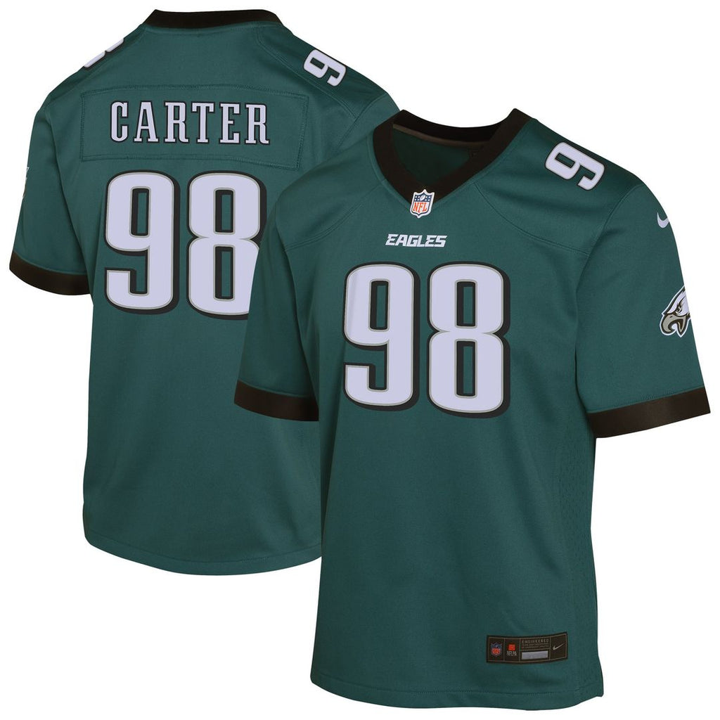 Jalen Carter Philadelphia Eagles Youth Game Player Jersey - Midnight Green