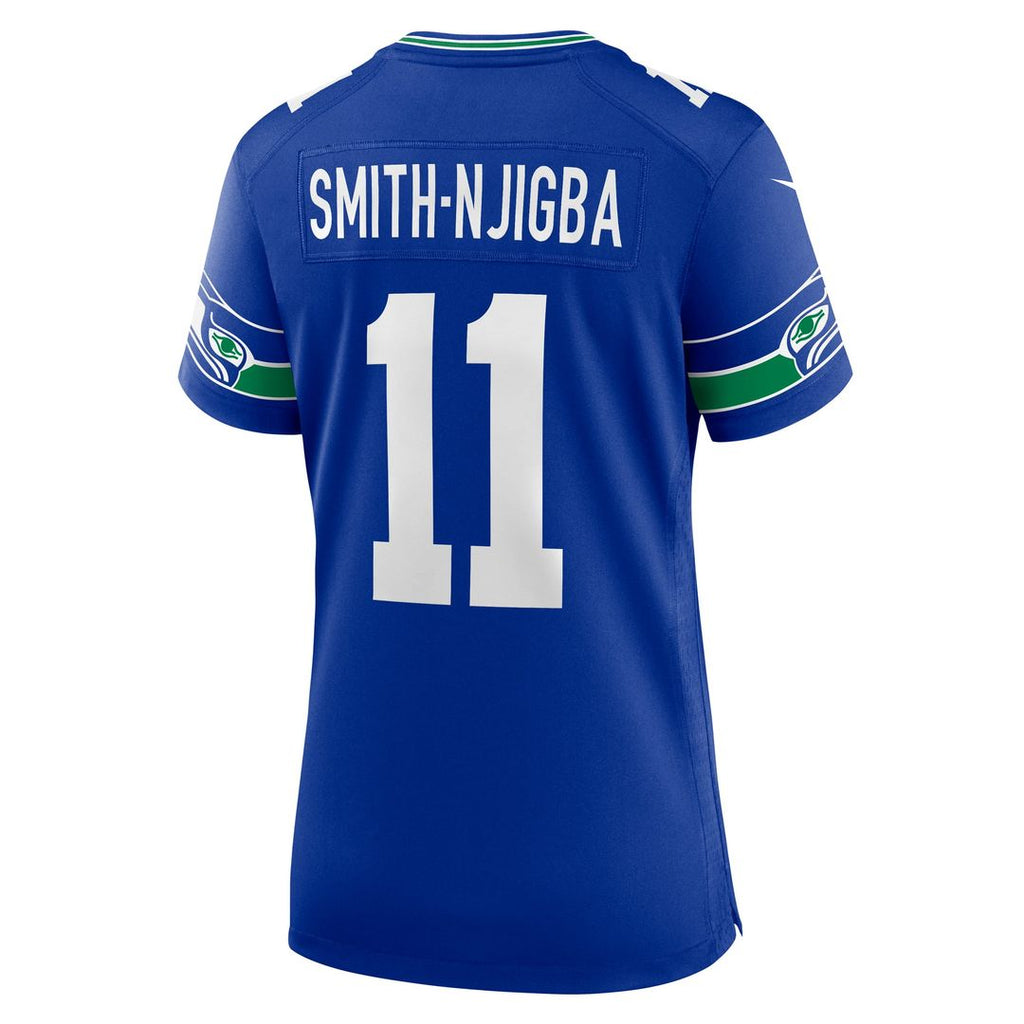 Jaxon Smith-Njigba Seattle Seahawks Women's Throwback Player Game Jersey - Royal