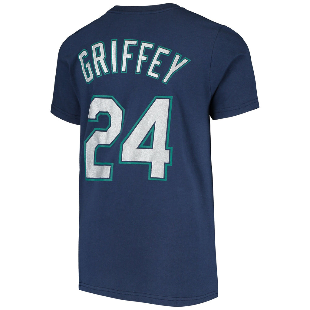 Youth Seattle Mariners Ken Griffey Jr. Nike Navy Blue Name & Number T-Shirt